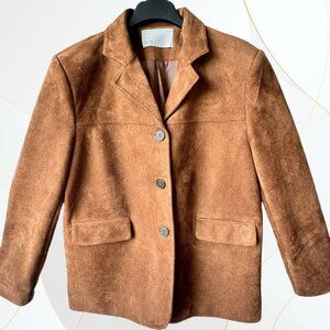 OAK + FORT faux Suede Chestnut Brown Blazer Jacket